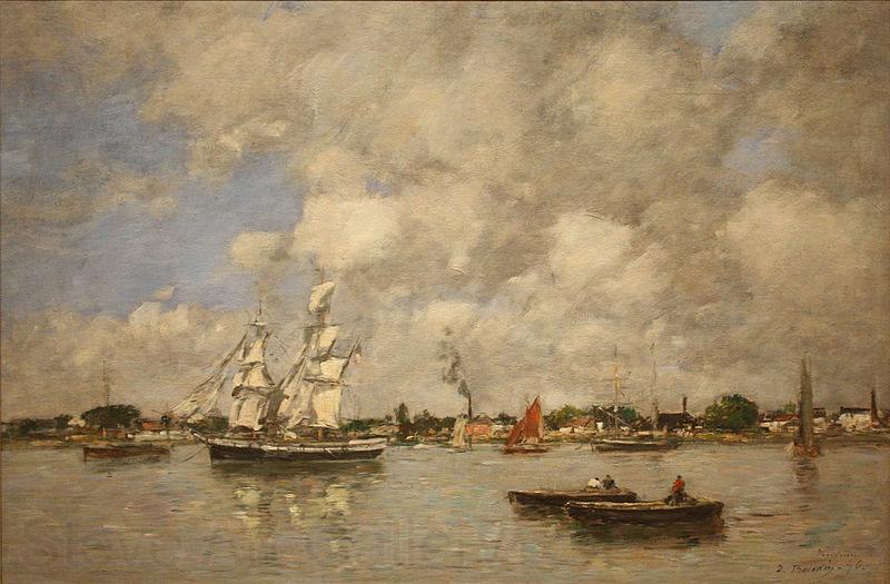 Eugene Boudin Bordeaux, Boats on the Garonne Norge oil painting art